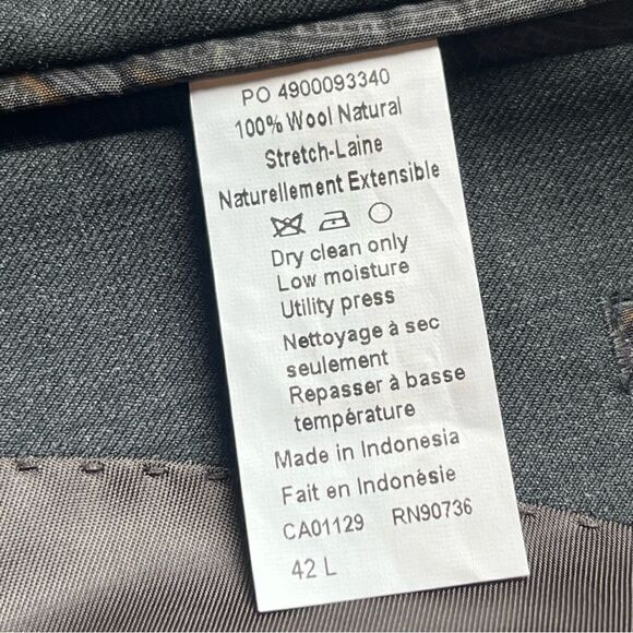 Lauren Ralph Lauren Men's Wool Sport Coat Solid Gray Size 42L - Picture 5 of 10